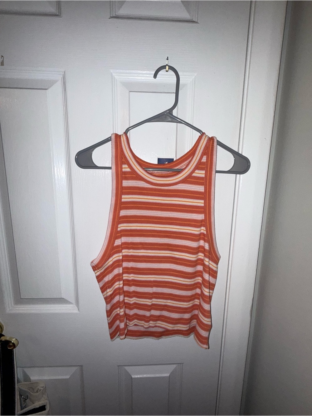 Marshalls Orange and Cream Striped Racerback Tank - Women